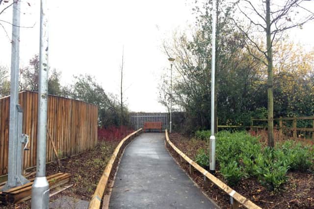 The path alongside Cineworld in Whiteley that was closed by the town council due to anti-social behaviour fears