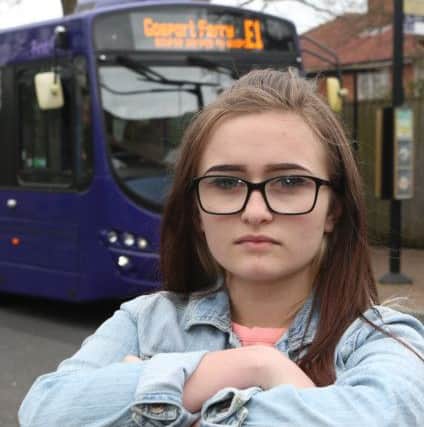 Emmy Thornton, 17, who took a picture of a bus driver using his phone while behind the wheel 
Picture: Jason Kay/Â©UKNIP