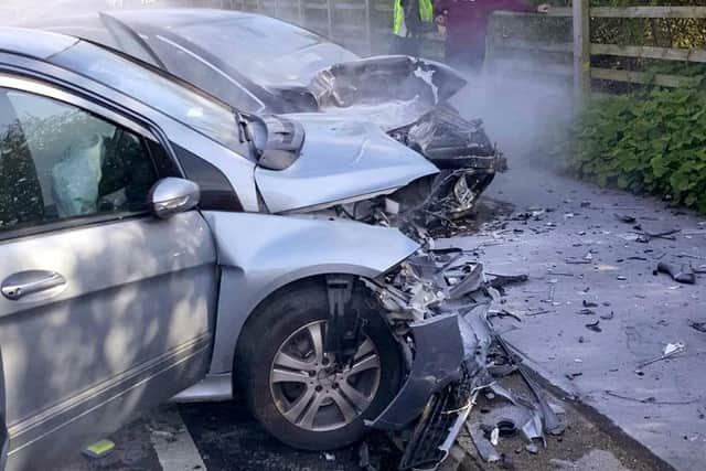 The aftermath of the accident at Bedhampton Picture: Harry Lewis