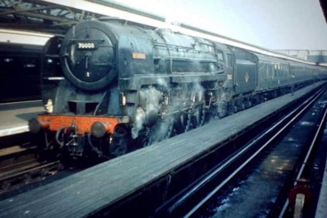 Britannia standing at Portsmouth Harbour station.