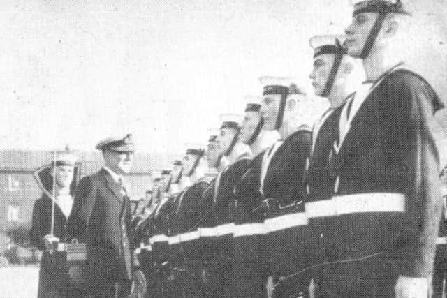Proud lads on parade at HMS Ganges.