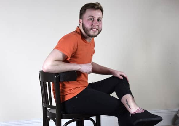 Callum Spragg has a tattoo which says Isis on his left leg.

Picture: Simon Czapp/Solent News & Photo Agency
 UK