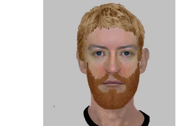 An efit of a man police want to speak to after the hammer attack on a 17-year-old girl in Shearer Road in Buckland, Portsmouth on Monday evening