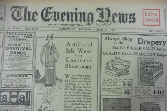 The front page of The Evening News, April 21, 1926