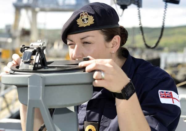 Faslane Patrol Boat Squadron Commander Lieutenant Commander Carla Higgins.

 Lt CDR  Higgins took over the top spot from Lieutenant Commander Edward Munns, making her the first female officer to become Squadron Commander since it was formed in 2010.