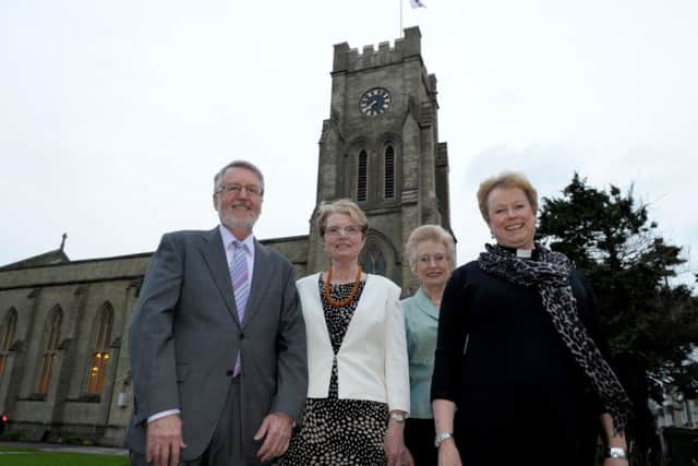 From left, John Holliday, churchwardens Sheila Holliday and Daphne Armstrong and the Rev Sally Davenport Picture: Paul Jacobs (160241-6)