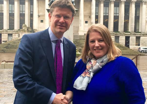 Portsmouth City Council leader Donna Jones with local government secretary Greg Clark