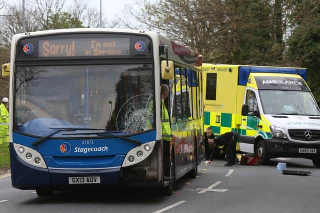 A woman was hit by a bus in Copnor Road, Hilsea, Portsmouth
Picture: Jason Kay