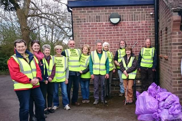 Westbourne villagers doing a spring clean