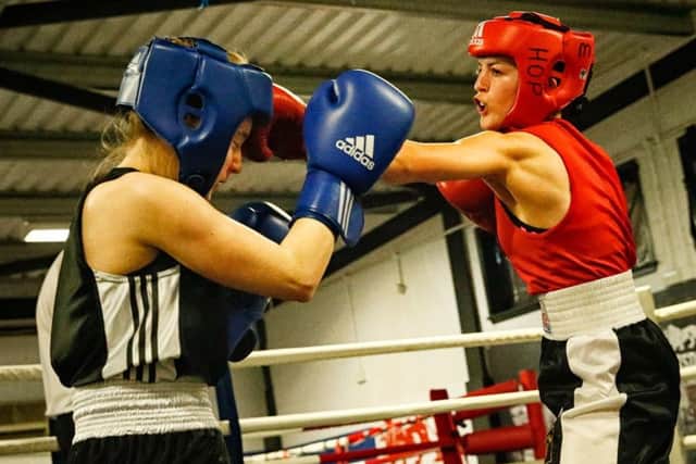 Heart of Portsmouth boxer Paris Williams, right     Picture: England Boxing
