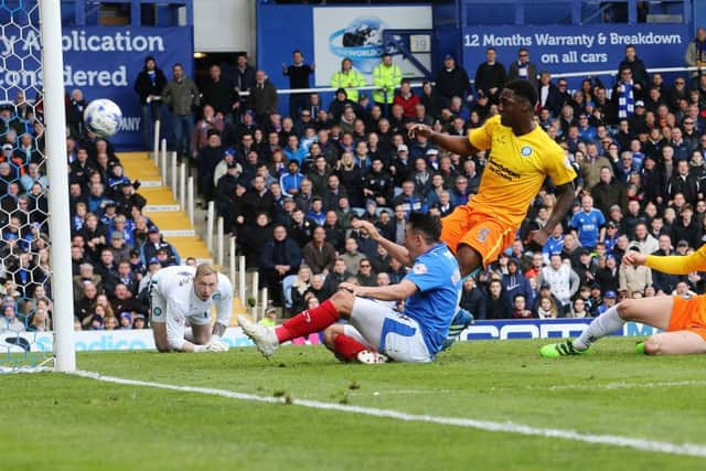 Gary Roberts opens the scoring against Wycombe Picture: Joe Pepler