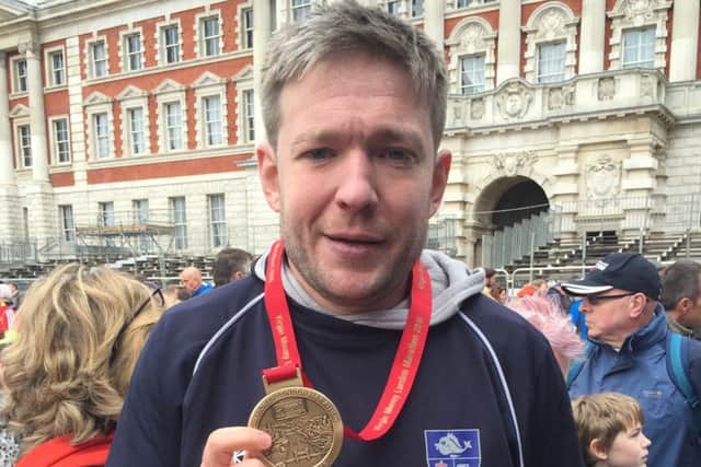 Nick Goodger, 31, of Wallington, completed the London Marathon in 4hrs 9mins for the Royal British Legion