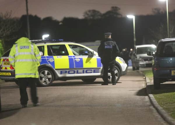 Police in Bellfield, Titchfield, tonight 
Picture: Jason Kay / UKNIP