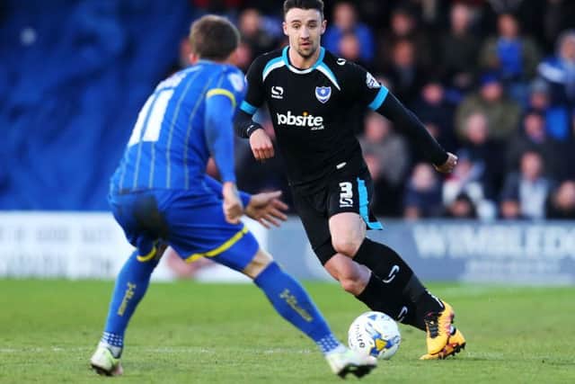 Enda Stevens in action Pompey at Wimbledon. Picture: Joe Pepler
