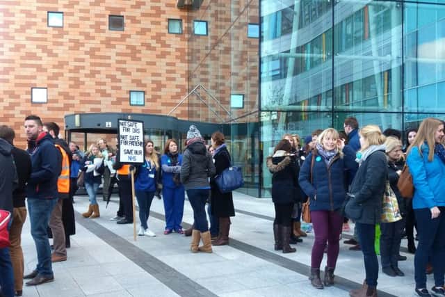 Junior doctors' strike at Queen Alexandra Hospital, in Cosham, on Tuesday.  Picture: Ellie Pilmoor PPP-160426-105614001