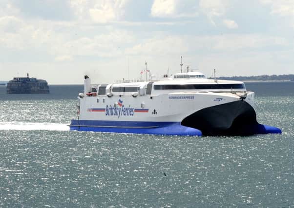 Brittany Ferries Normandie Express arriving in Portsmouth 

Picture: Sarah Standing (160641-5037)