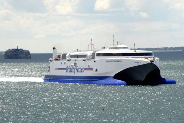 Brittany Ferries Normandie Express arriving in Portsmouth
Picture: Sarah Standing (160641-5037)