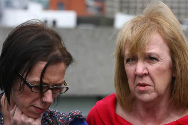 Katrice Lee's sister Natasha Lee, left, and mother Sharon Lee