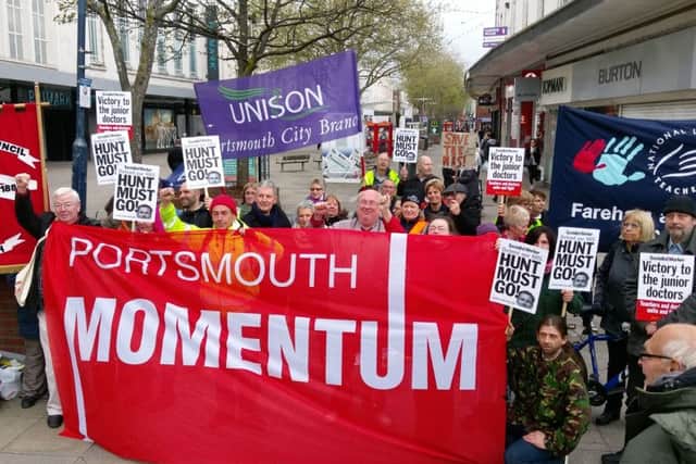 The march in support of doctors that took place in Portsmouth on Wednesday