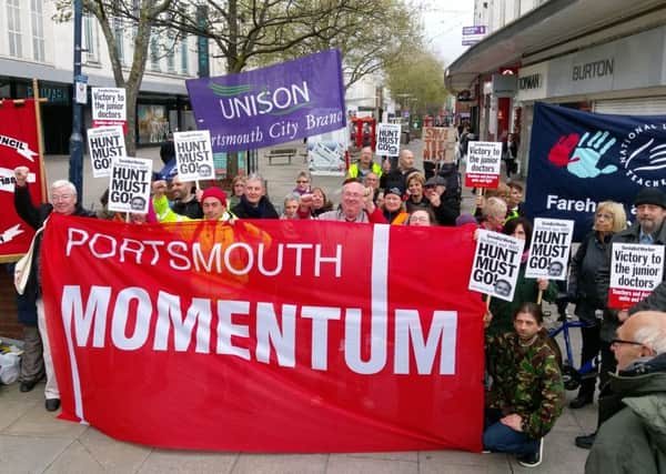 The march in support of doctors that took place in Portsmouth on Wednesday