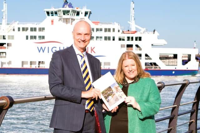 Wightlink's interim chief executive John Burrows and Portsmouth City Council leader Donna Jones
announce Wightlink's new ferry