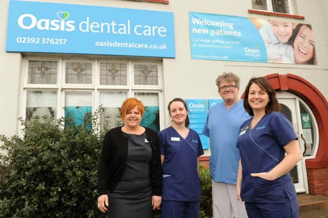 Practice manager Gill Durman, dental nurse Sadie Holdford, dentist Anthony Smith and dental health advisor and treatment co-ordinator Vicky Watkinson Picture: Malcolm Wells