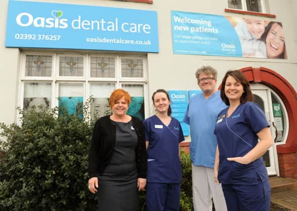 Practice manager Gill Durman, dental nurse Sadie Holdford, dentist Anthony Smith and dental health advisor and treatment co-ordinator Vicky Watkinson Picture: Malcolm Wells