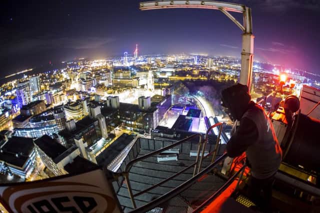 Jordan Bareham's picture taken from a crane on the site of the new University of Portsmouth halls of residence