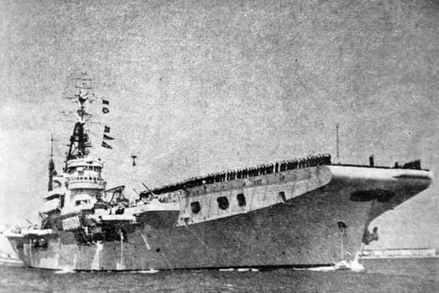 NO CRUISE HMS Theseus  leaves Portsmouth Harbour for the Far East, August 1950