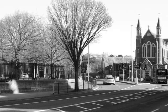 The same scene today. The cathedral in Edinburgh Road can be seen on the right.