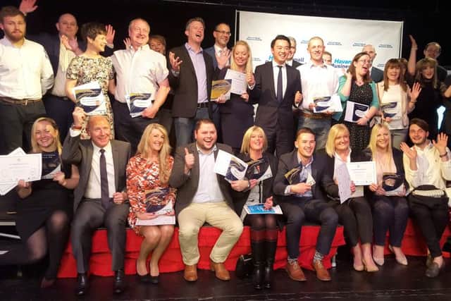 Alan Mak MP joins the winners at the Havant Small Business Awards