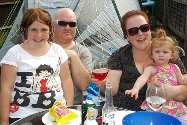 Lindsey Gates, with her husband Jason and two children Brook and Charlie