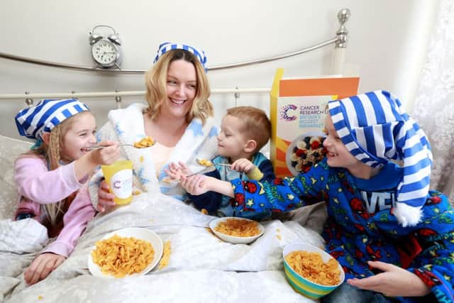 Samantha Montgomery with her children, from left, Maisie, Marley and Jack