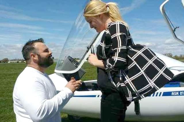 Steven Abbott proposes to Stephanie Cogan