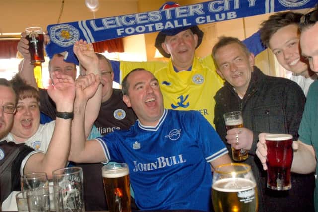 Leicester fans celebrate
