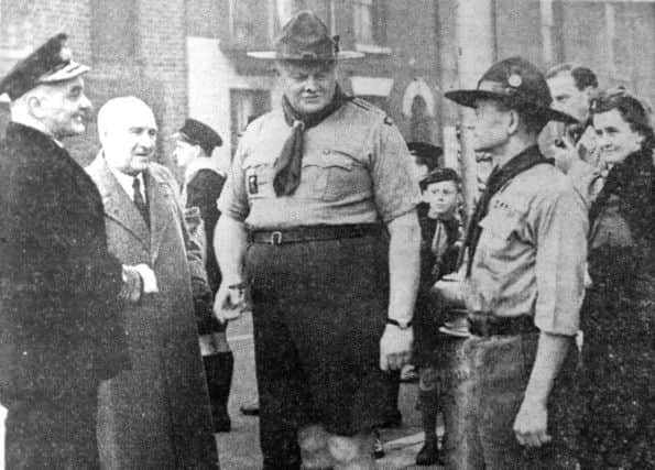 jpns-05-05-16-032 rw scouting week SCOUTING WEEK IN PORTSMOUTH 1950 Here we see the C-in-C Portsmouth, along with P.H. Childs, P.A. Hawkesworth and A.J. Matthews