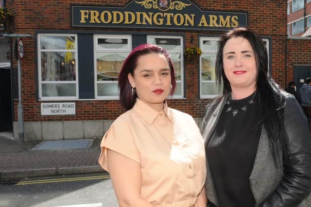 From left, landlady of the Froddington Arms Tash Adelaide and assistant manager Jade Landing  Picture: Sarah Standing (160642-5083)