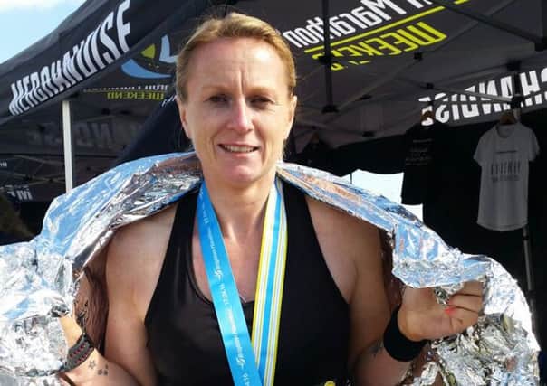 Lisa Calladine after completing the Brighton marathon