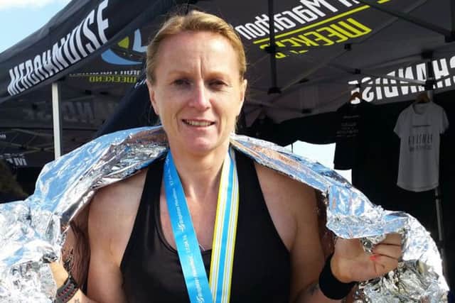 Lisa Calladine after completing the Brighton marathon