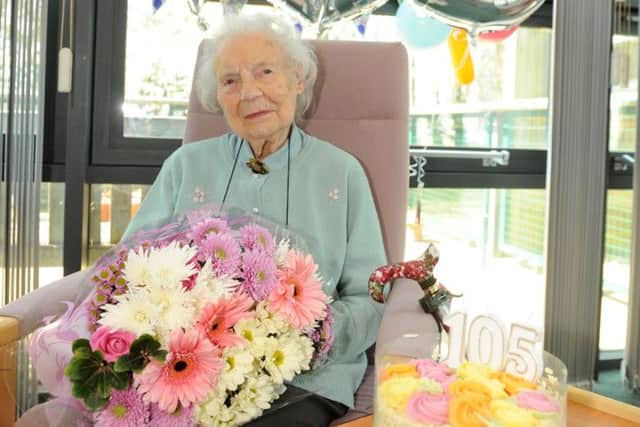 Mary Lloyd from Hayling Island celebrated her 105th birthday at the Malmesbury Lawn Day Centre in Havant