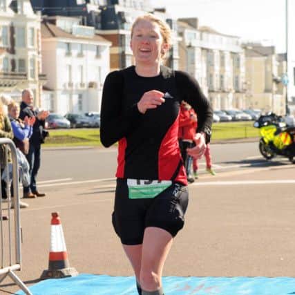 Hayley King has had a good first two races in the duathlon. Picture: Allan Hutchings (160410-932)