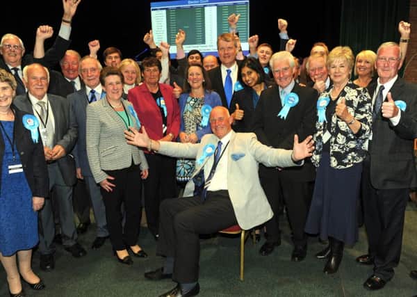 Fareham Conservatives celebrate the party's success at Ferneham Hall Picture: Ian Hargreaves