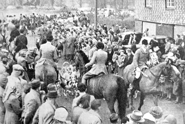 Boxing Day 1950 and the Meonstoke Hunt is  ready to set off
