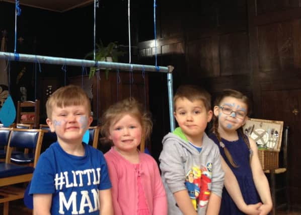 Archie Masters, Lola-Mai George, Ben Tanko, Skyla Van Gelder at Swishers Nursery in Fratton on Blue Day 2016
