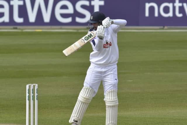 James Vince was scoreless in front of England coach Trevor Bayliss as Hampshire faltered on day one at Lancashire Picture: Neil Marshall