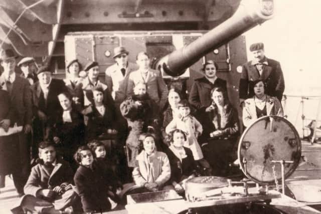 Refugees from the Spanish Civil War on board HMS Faulkner in 1937