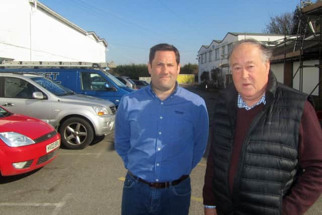 Matthew Walker and his father Anthony Walker, who run Bentley Walker on Hayling Island, at the old Pullingers site in Elm Grove which was earmarked for development