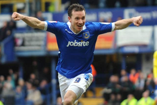 David Connolly celebrates a Pompey goal. Picture: Ian Hargreaves (13689-25)