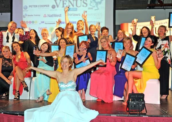 The winners of the 2016 Venus Business Awards celebrate with organiser Tara Howard.
Picture: Ian Hargreaves (160597-5)