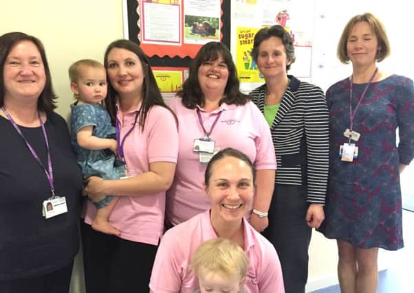Flick Drummond is calling on health managers to improve breastfeeding rates in Portsmouth. The MP is pictured at the breastfeeding clinic at Somers Town Childrens Sure Start Centre